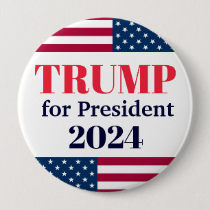 TRUMP for President 2024-American Flag Button