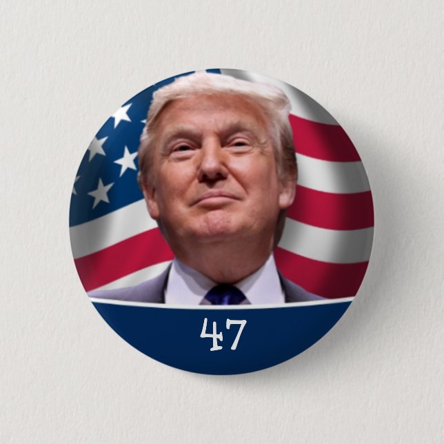 Trump for president 47 vote 2024 6 cm round badge (Front)