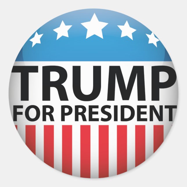Trump For President Classic Round Sticker (Front)