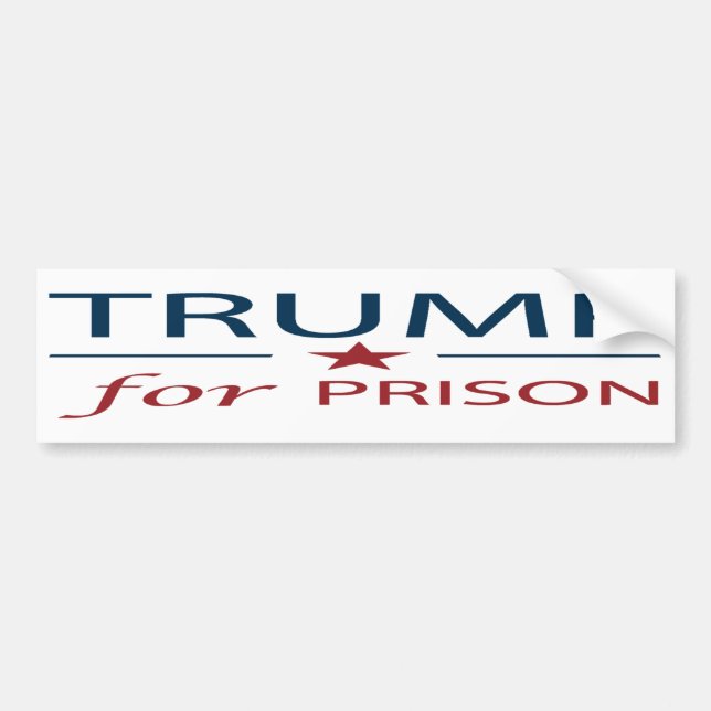 Trump For Prison Anti Trump Political Slogan   Bumper Sticker (Front)