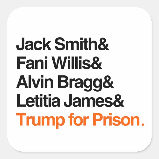 Trump for Prison Square Sticker (Front)
