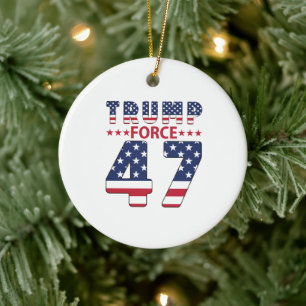 Trump Force 47 Ceramic Tree Decoration