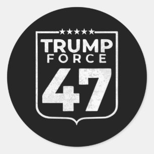 Trump Force 47 Classic Round Sticker