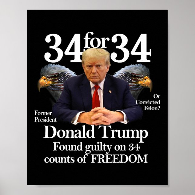 Trump Found Guilty On &#;  Counts Of Freedom  Poster (Front)