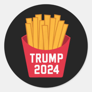Trump French Fries 2024 Trump 2024 Trump Fries 1  Classic Round Sticker