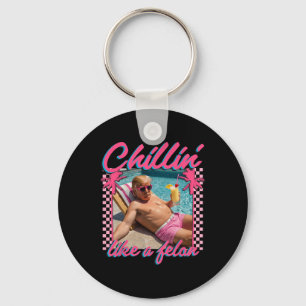 Trump Funny Chillin Like A Felon Trump 2024 Key Ring