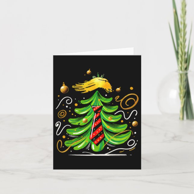 Trump Funny Christmas Tree  Card (Front)