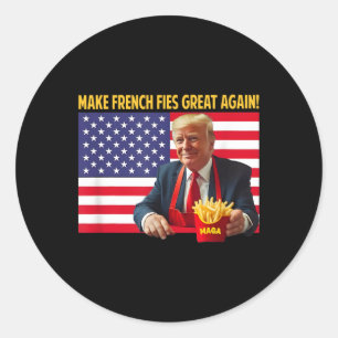 Trump Funny Make Fries Great Again Trump Mega 2025 Classic Round Sticker