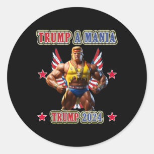 Trump Funny Wrestling Trumpamania Republican Conve Classic Round Sticker