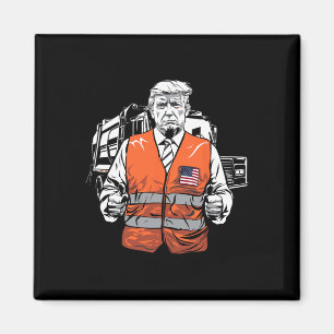 Trump Garbage Truck Vest Magnet