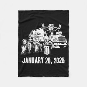 Trump Garbage Truck Waste Management Inauguration Fleece Blanket