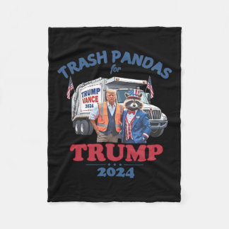 Trump Garbyge Trash Pandas For Trump 2024  Fleece Blanket