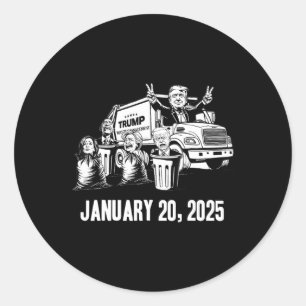 Trump Garbyge Truck Waste Manaent Inauguration Day Classic Round Sticker