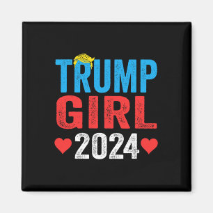 Trump Girl 2024 Cute Trump Flag Women Girls Kids  Magnet