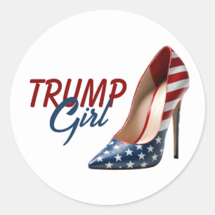 TRUMP GIRL Flag High Heels Classic Round Sticker