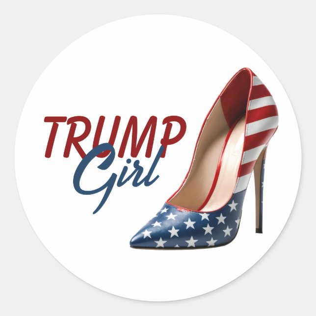 TRUMP GIRL Flag High Heels Classic Round Sticker (Front)