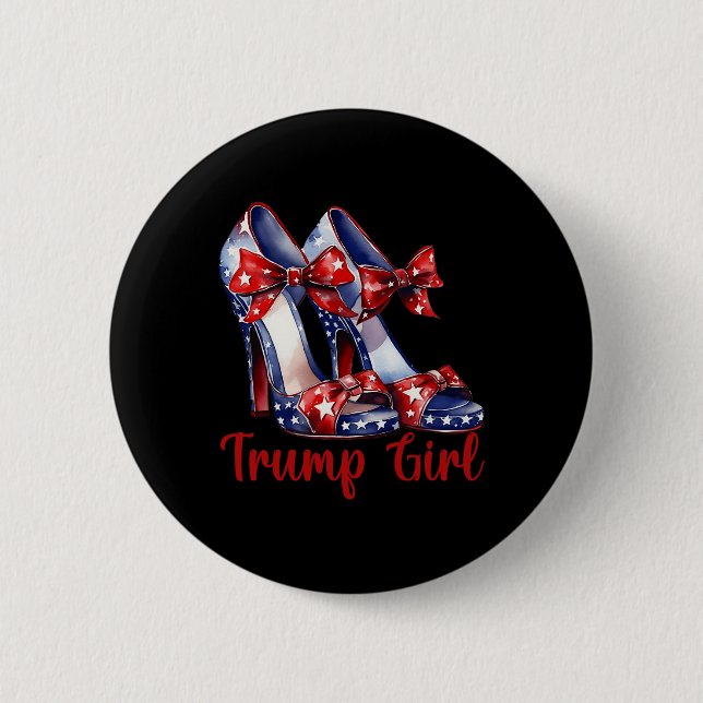 Trump Girl High Heel Stilettos American Flag Trump 6 Cm Round Badge (Front)