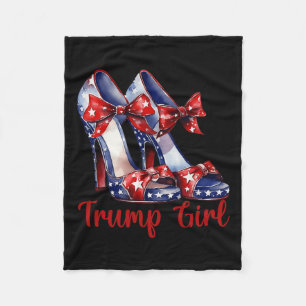 Trump Girl High Heel Stilettos American Flag Trump Fleece Blanket