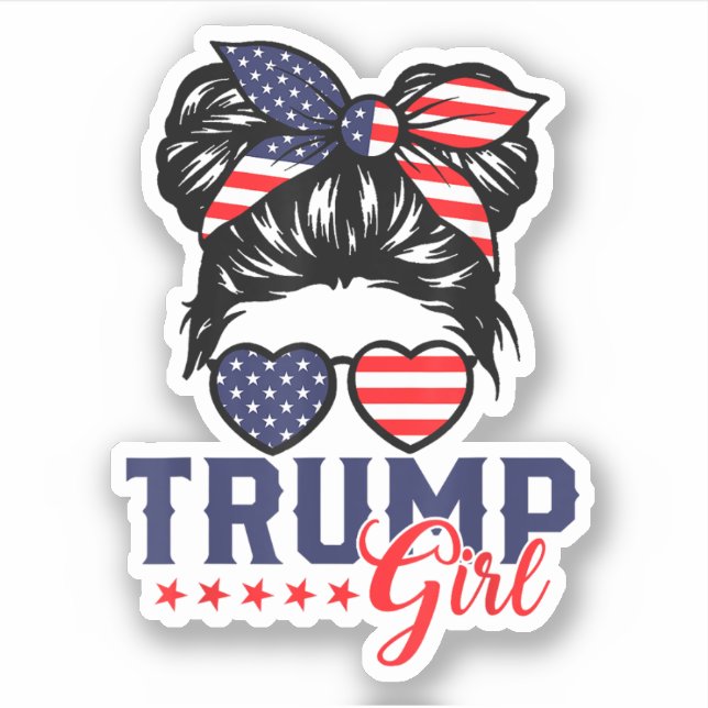 Trump Girl Messy Bun Trump 2024 Election  (Front)