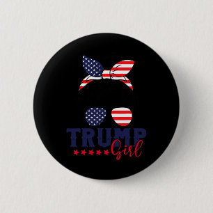 Trump Girl Messy Bun Trump 2024 Election American  6 Cm Round Badge