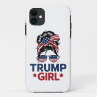 Trump Girl Messy Bun Trump 2024 Election American