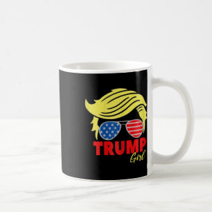 Trump Girl Messy Bun Trump 2024 Election American Coffee Mug
