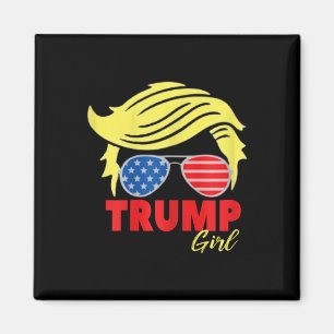 Trump Girl Messy Bun Trump 2024 Election American  Magnet