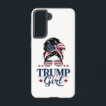 Trump Girl Messy Bun Trump 2024 Election American  Samsung Galaxy Case<br><div class="desc">Trump Girl Messy Bun Trump 2024 Election American Flag</div>