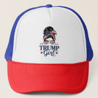 Trump Girl Messy Bun Trump 2024 Election American