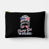 Trump Girl No Apologies Messy Bun Retro Vintage