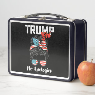 Trump Girl No Apologies Presidential Election Metal Lunch Box