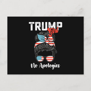 Trump Girl No Apologies Presidential Election Postcard
