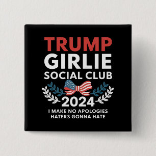 Trump Girlie Coquette Social Club Bow Election  15 Cm Square Badge