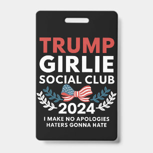 Trump Girlie Coquette Social Club Bow Election ID Badge