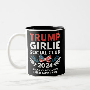 Trump Girlie Coquette Social Club Bow Election  Two-Tone Coffee Mug
