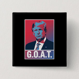 Trump GOAT Election 2024 Republican Vintage 15 Cm Square Badge
