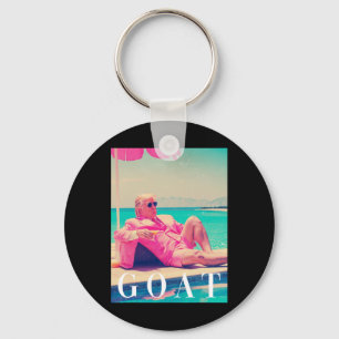 Trump Goat Shirt Summer 2024 Retro Funny Pink Dona Key Ring