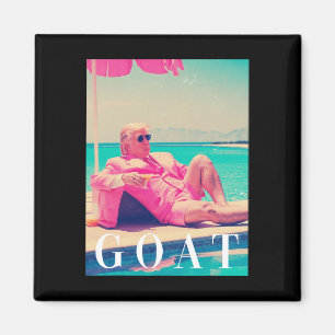 Trump Goat Summer 2024 Retro Funny Pink Donald Tru Magnet