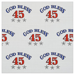 Trump God Bless 45 Fabric