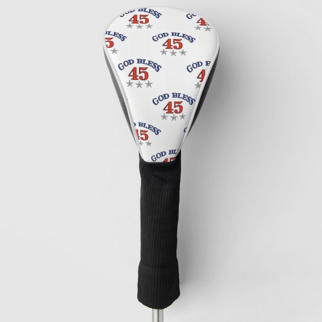Trump God Bless 45 Golf Head Cover (Front)
