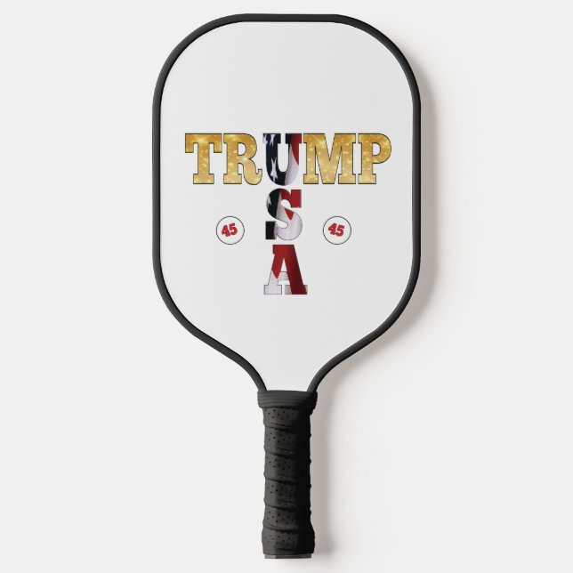Trump Gold Presidential USA Golf Balls Pickleball Paddle (Front)