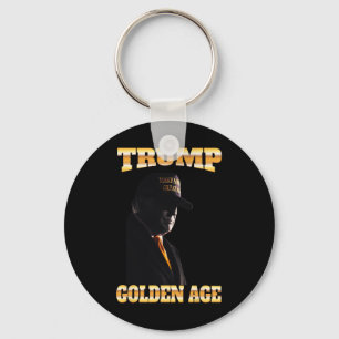 Trump Golden Age Silhouette 45 47 Golden Tie Key Ring