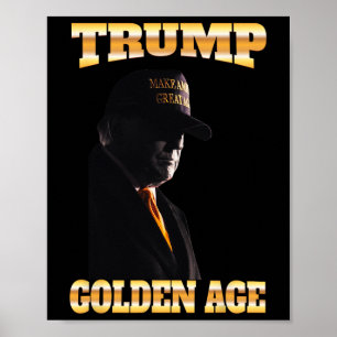 Trump Golden Age Silhouette 45 47 Golden Tie Poster