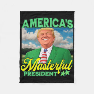 Trump Golfer America's Masterful President Men's W Fleece Blanket