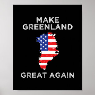Trump Greenland Make Greenland Great Again Map Poster