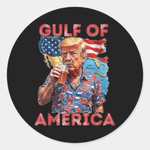 Trump Greeting From The Gulf Beach Of America Patr Classic Round Sticker
