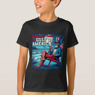 Trump Greeting From The Gulf Beach Of America Patr T-Shirt