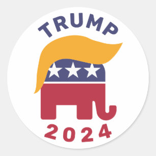 Trump hair 2024 election Classic Round Stickers
