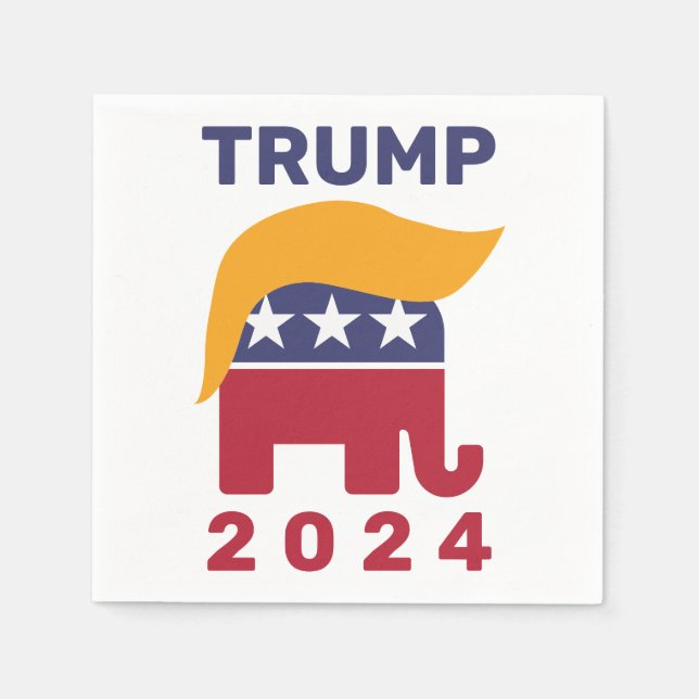 Trump hair 2024 Paper Napkins, Standard Cocktail Napkin (Front)