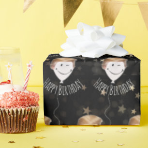 Trump Hair On White Balloons Wrapping Paper